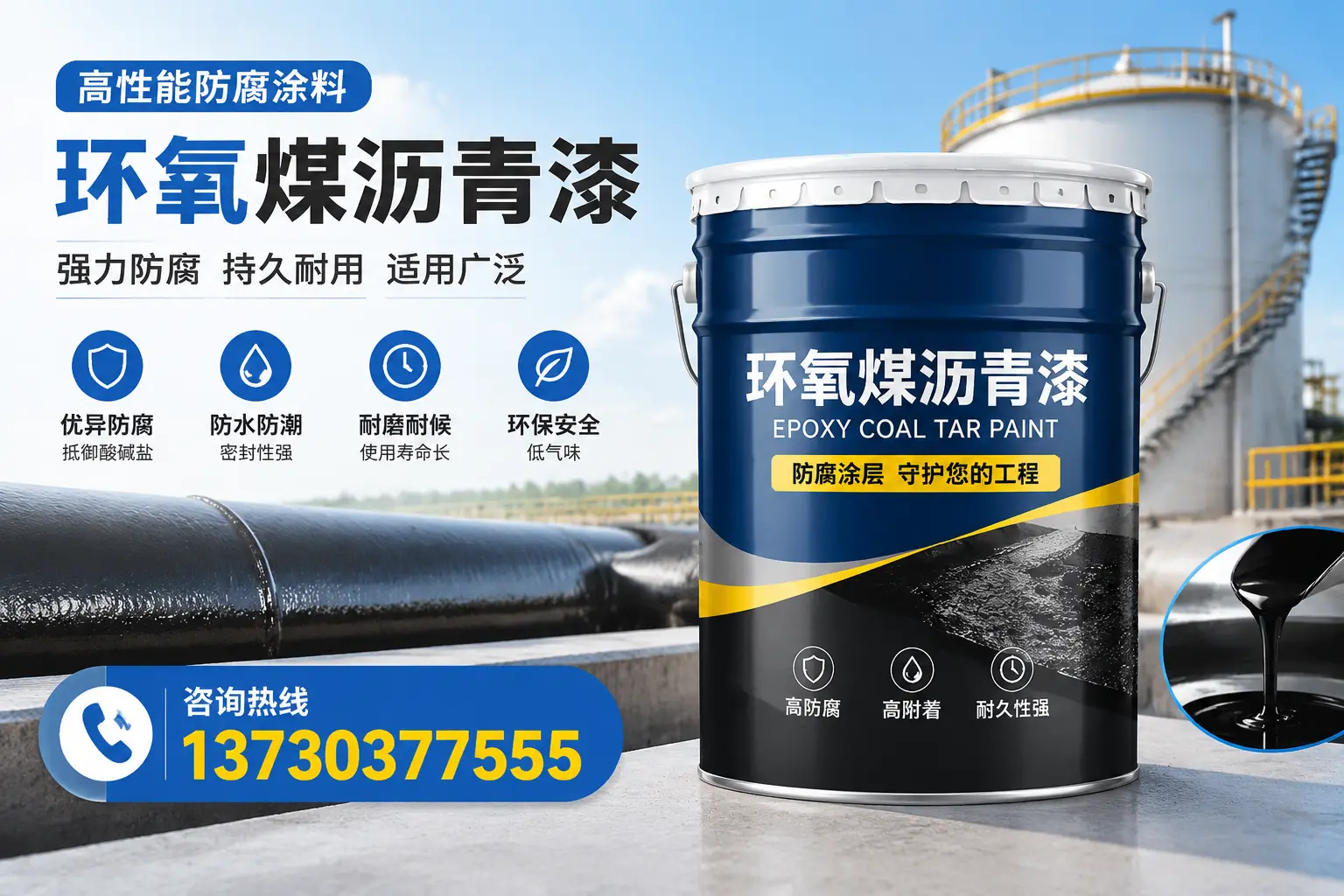 环氧煤沥青漆的耐久性分析,适合日照的使用场景
